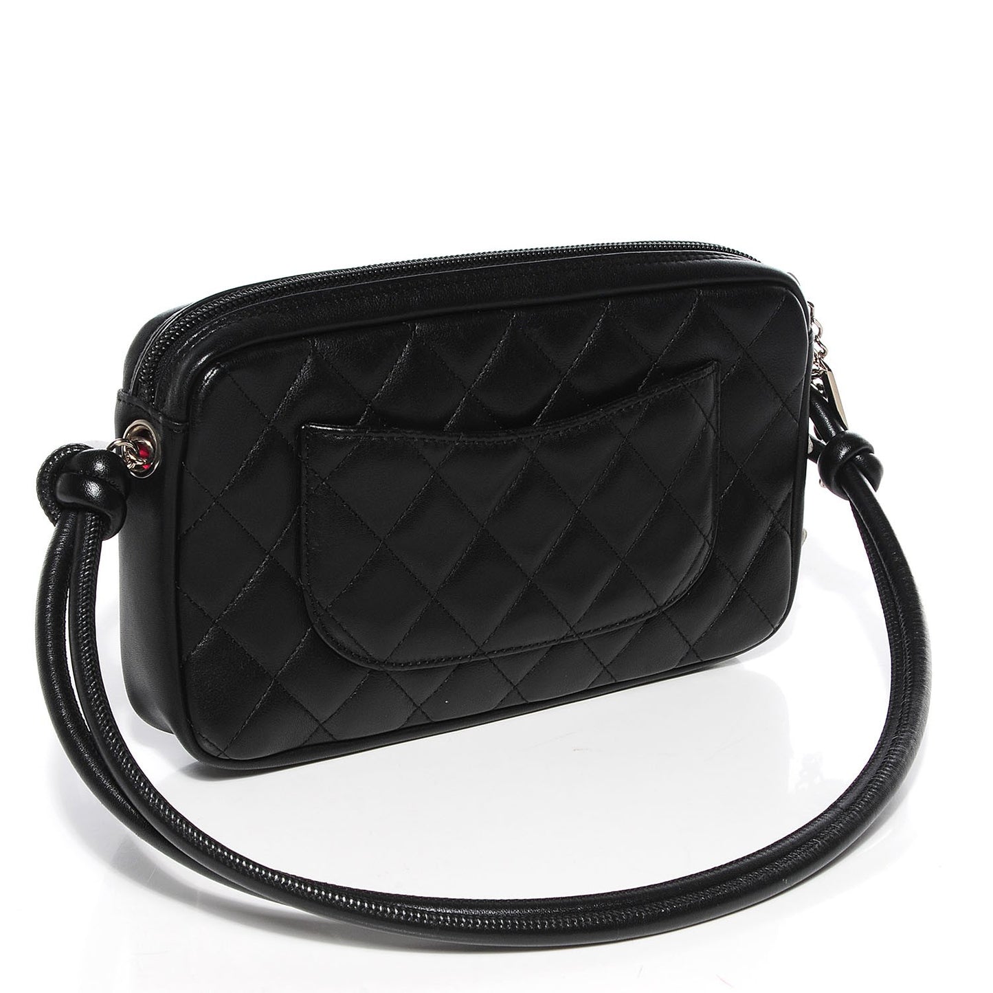 Calfskin Quilted Cambon Pochette Black White