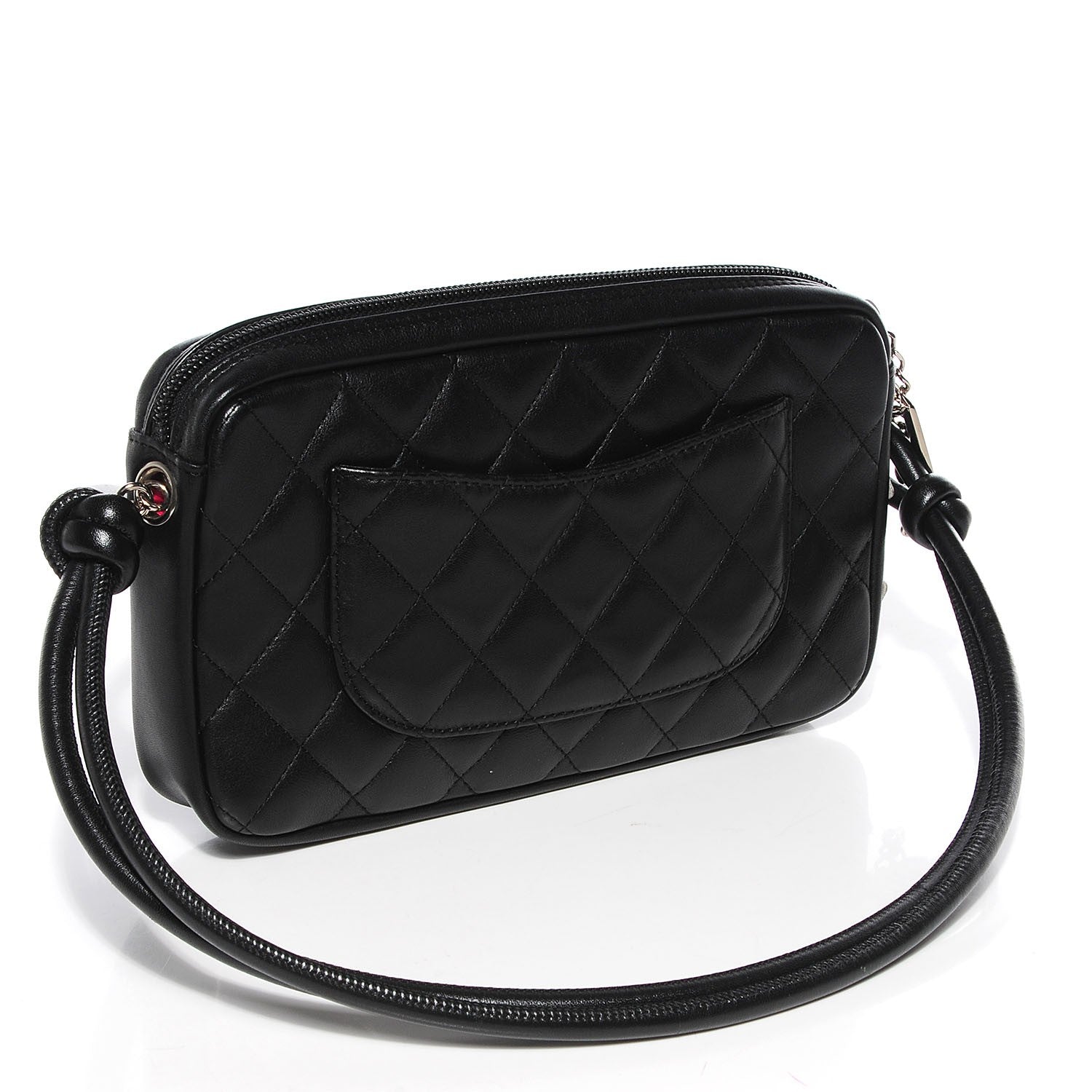 Chanel Calfskin Quilted Cambon Pochette Black White 3 of 7