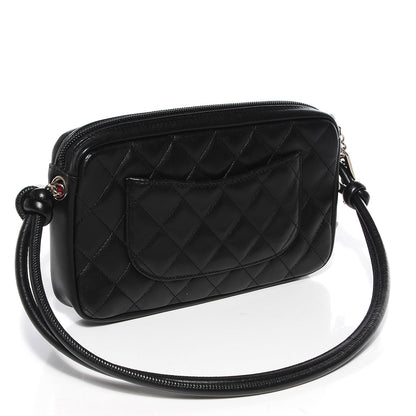 Chanel Calfskin Quilted Cambon Pochette Black White 3 of 7