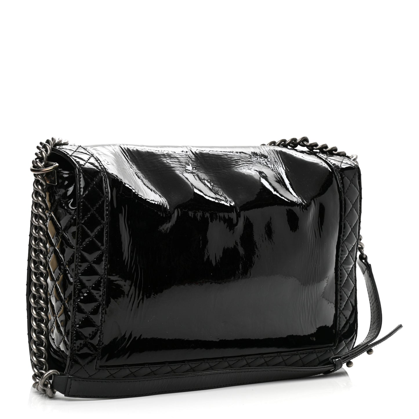 Patent Large Boy Reverso Flap Black