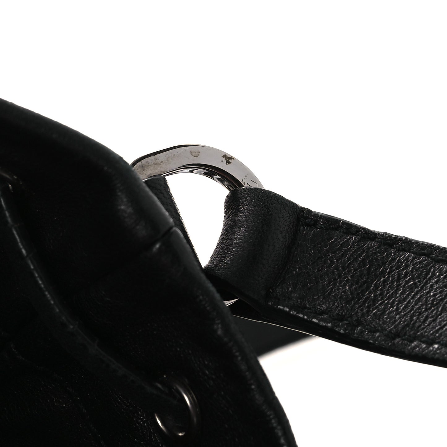 Nappa Jeweled Grommet Starlight Bucket Bag Black