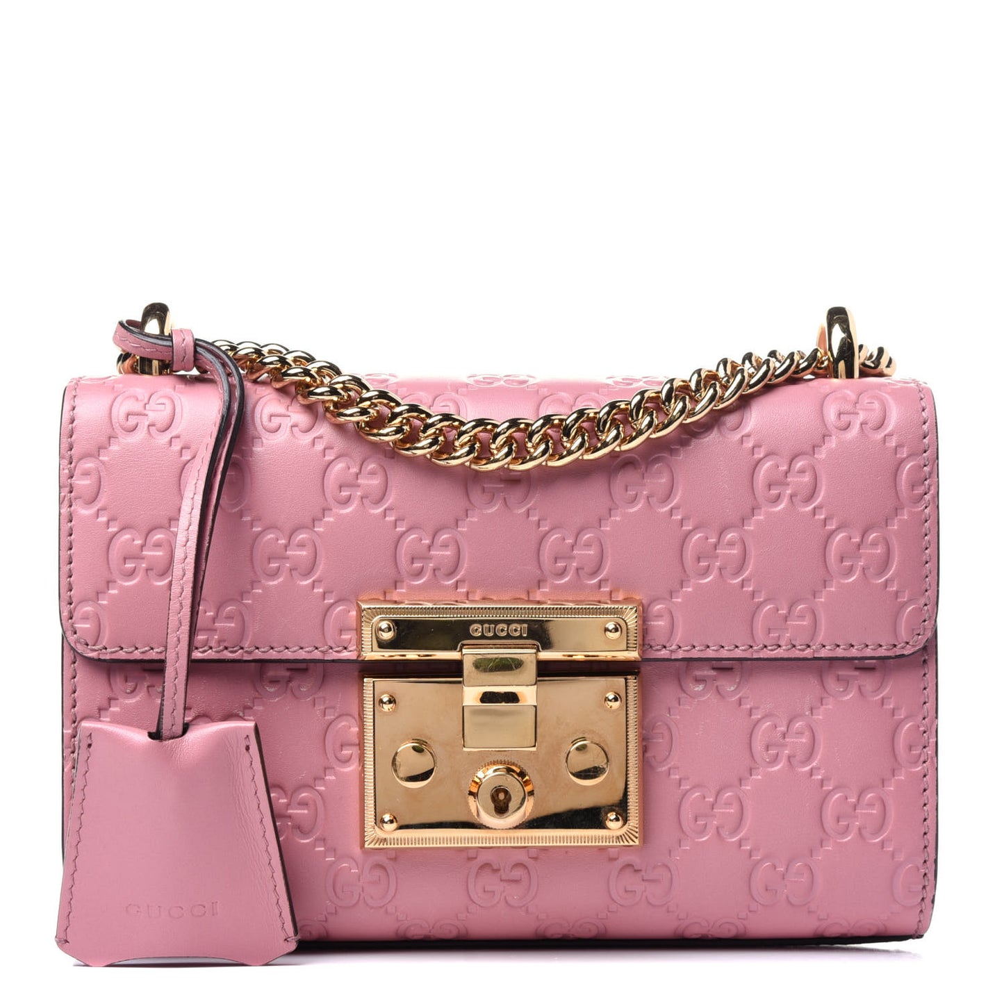 Guccissima Small Padlock Shoulder Bag Rose Baby Candy