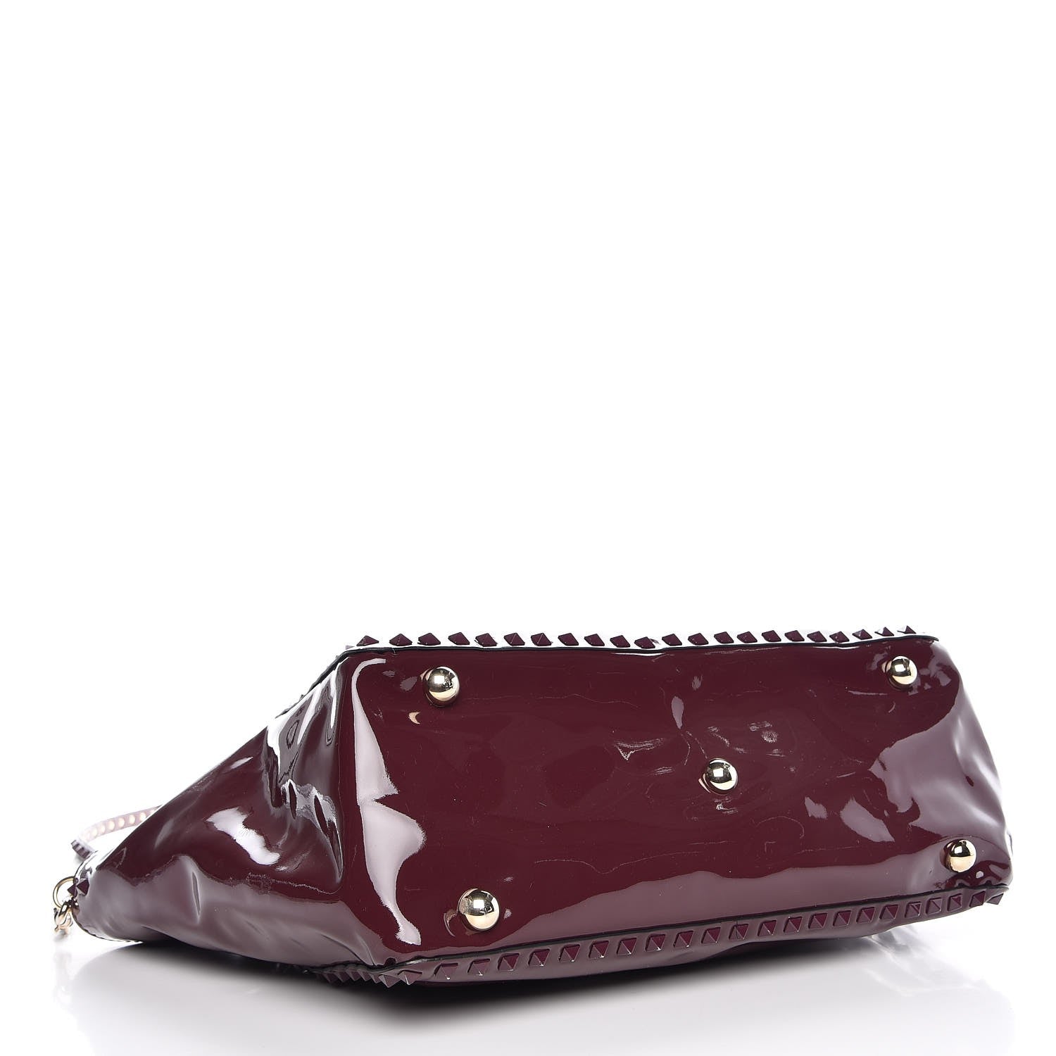 Valentino Garavani Patent Medium Rockstud Tote Rubin 5 of 8