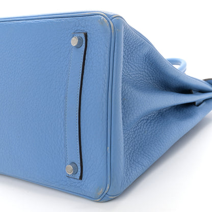 Hermes Taurillon Clemence Birkin 35 Azure 10 of 24