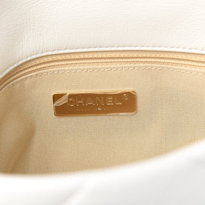 Chanel Goatskin Quilted Medium 19 Flap White 5 of 10