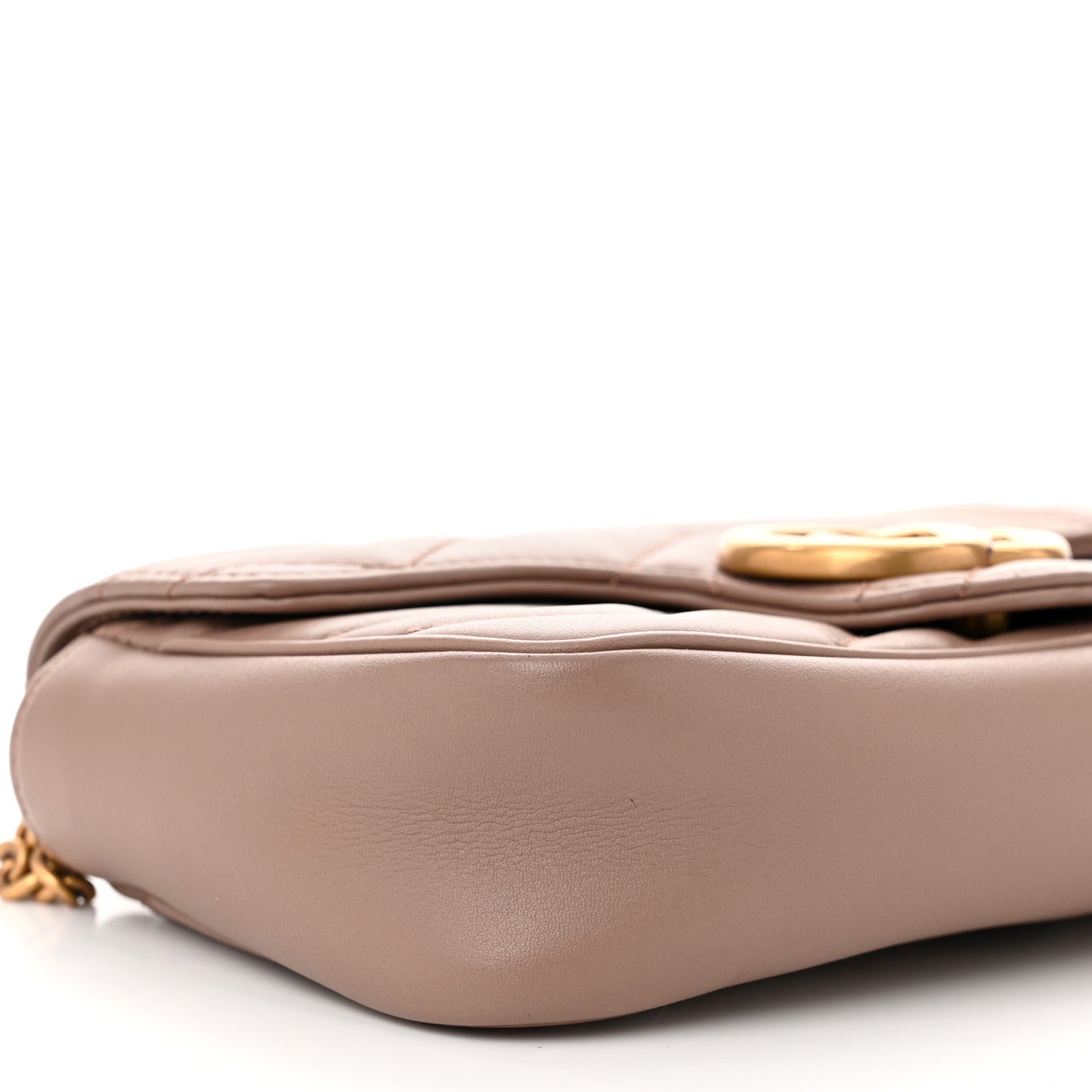 Calfskin Matelasse Super Mini GG Marmont Shoulder Bag Porcelain Rose