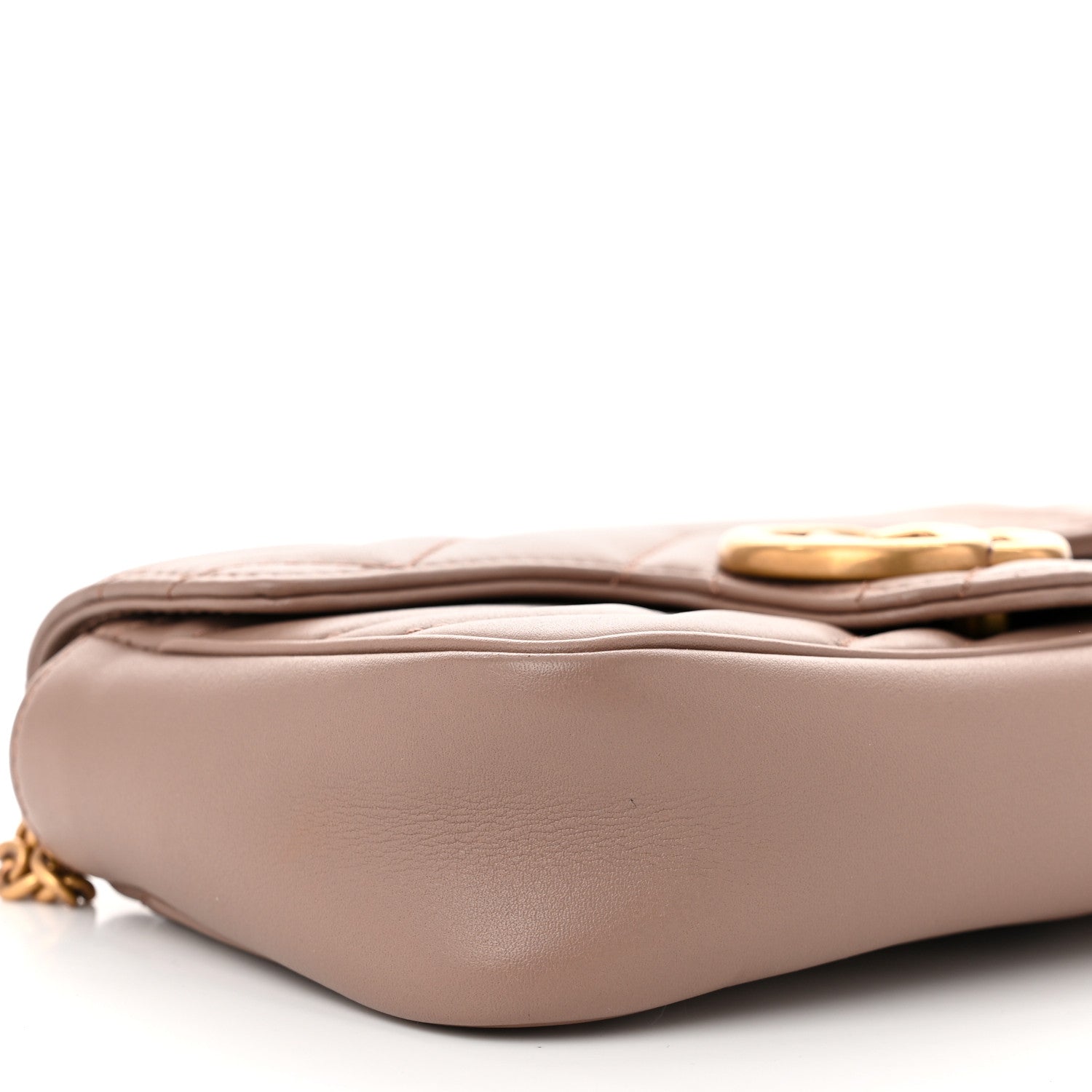Gucci Calfskin Matelasse Super Mini GG Marmont Shoulder Bag Porcelain Rose 9 of 12