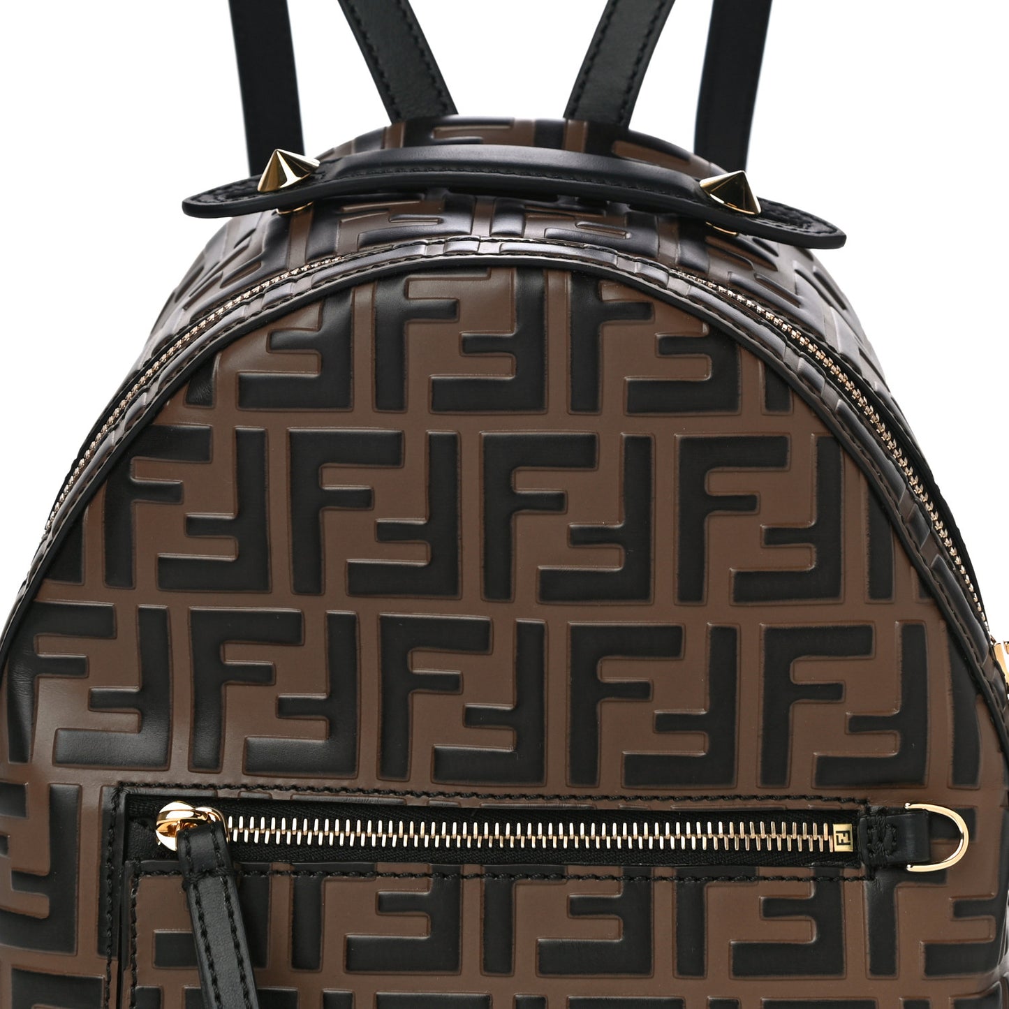 Vitello Bi-Color FF 1974 Embossed Mini Backpack Maya Black