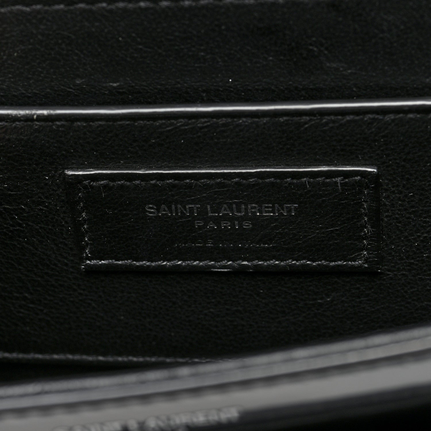 Saint Laurent Glazed Calfskin Monogram Medium Solferino Satchel Black 6 of 9