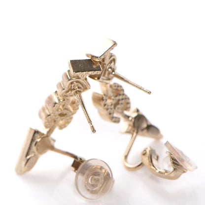 Chanel Enamel I Heart CC Earrings Gold 4 of 4