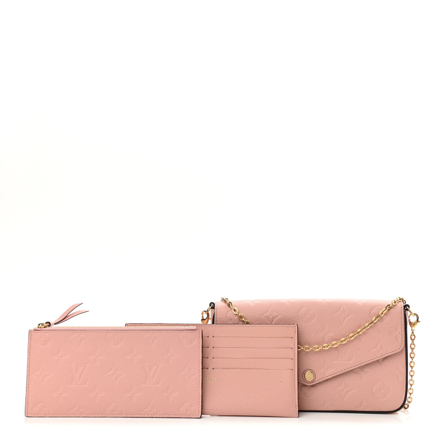Louis Vuitton Empreinte Pochette Felicie Chain Wallet Rose Poudre 1 of 18