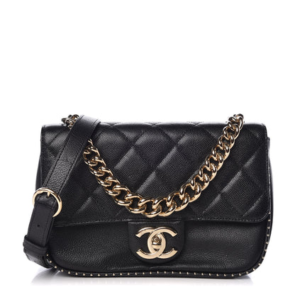 Chanel Caviar Quilted Small Studded Flap Black 1 of 7