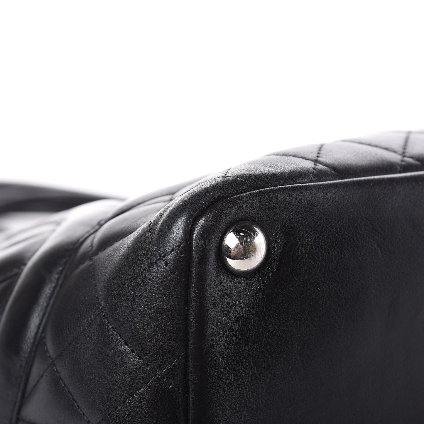 Calfskin Quilted Large Cambon Tote Black