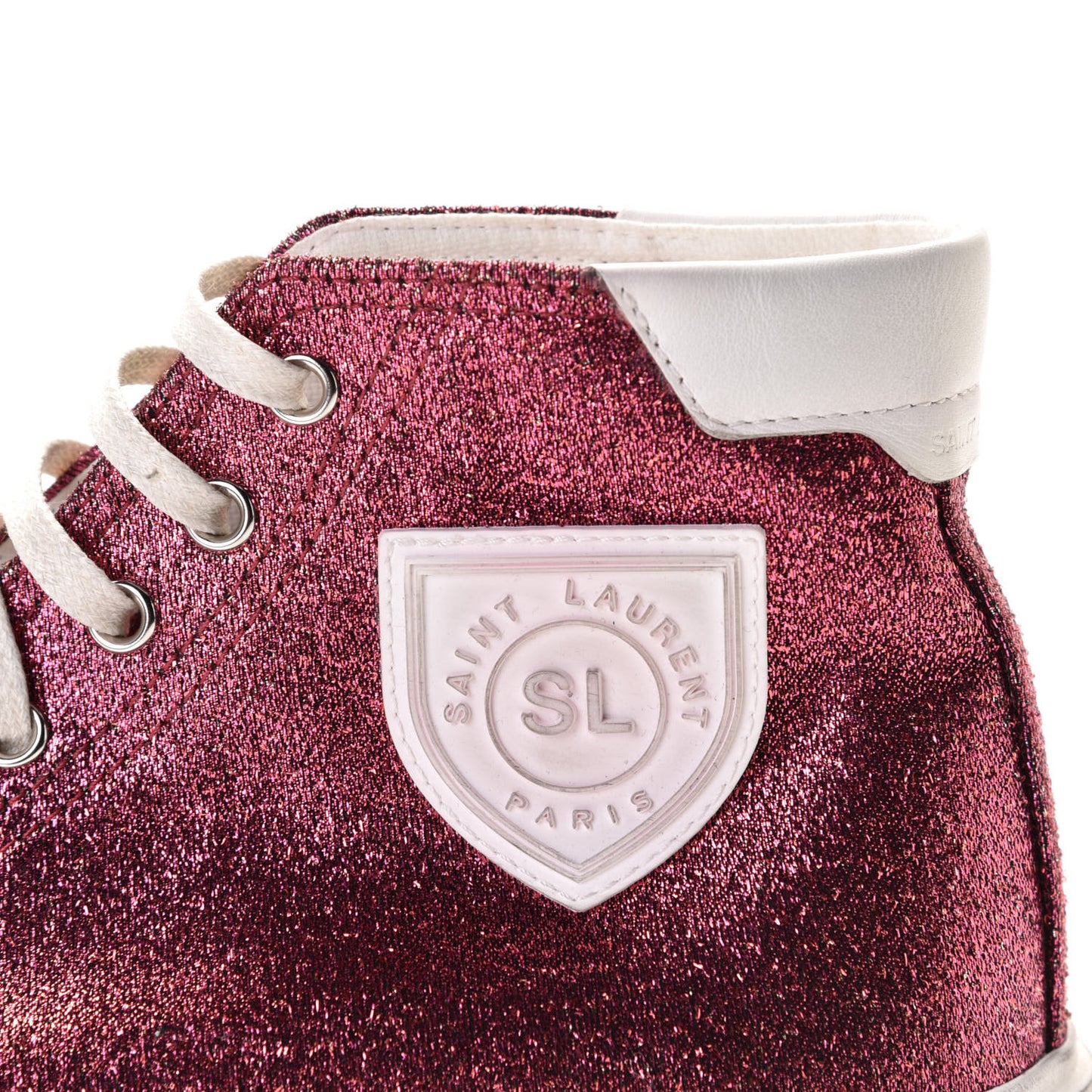Rubber Glitter Bedford Hightop Sneakers 37.5 Pink White