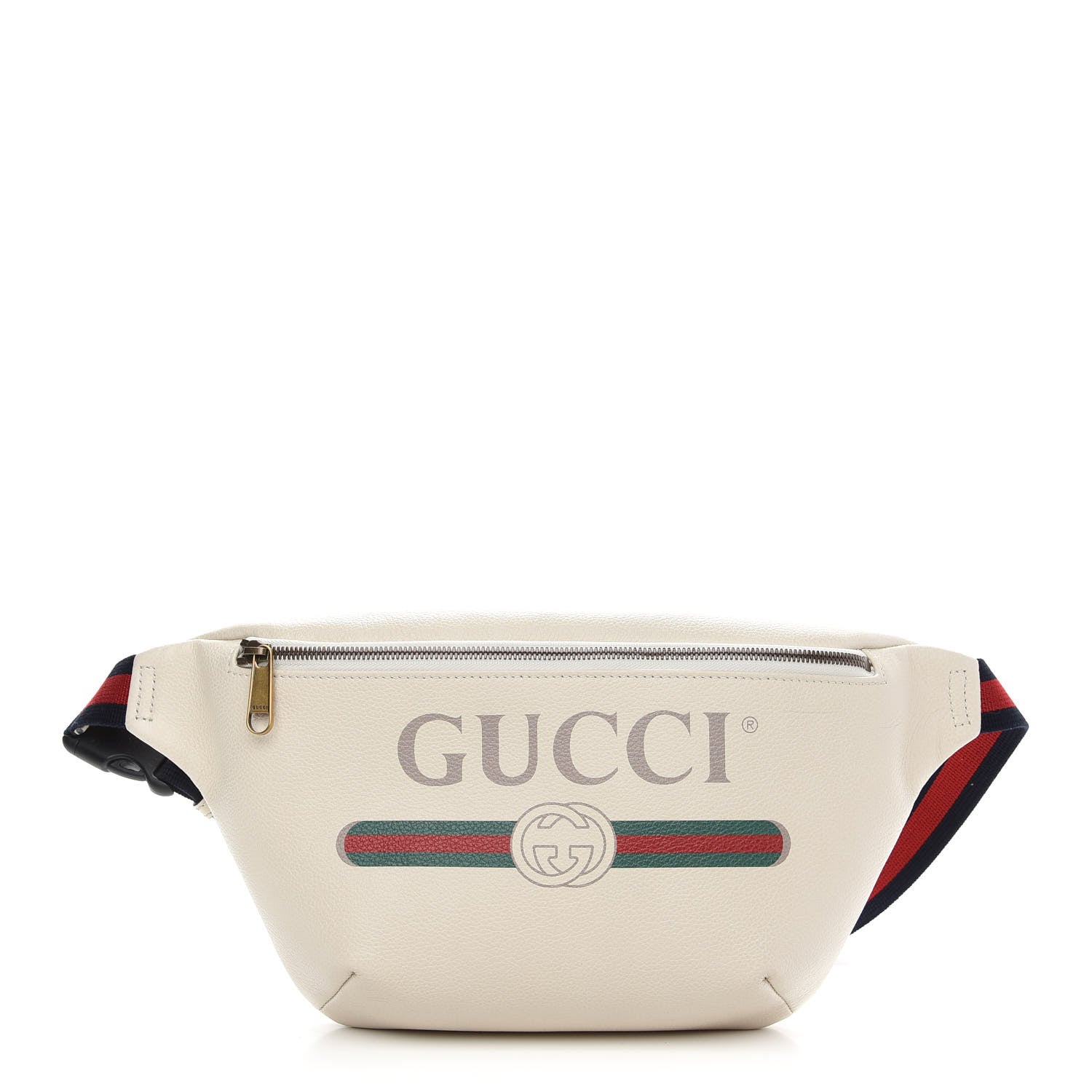 Gucci Grained Calfskin Logo Belt Bag White 1 of 9