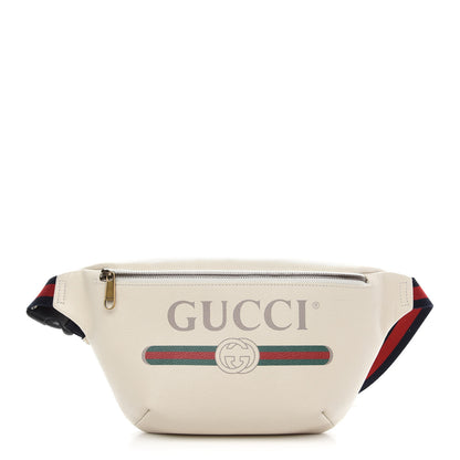 Gucci Grained Calfskin Logo Belt Bag White 1 of 9