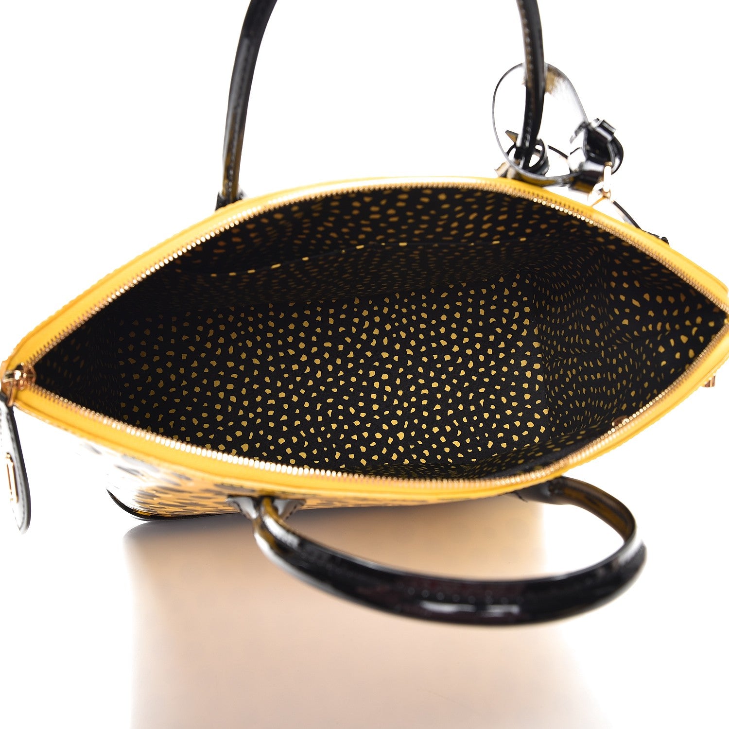 Louis Vuitton Vernis Kusama Infinity Dots Lockit MM Yellow 5 of 10