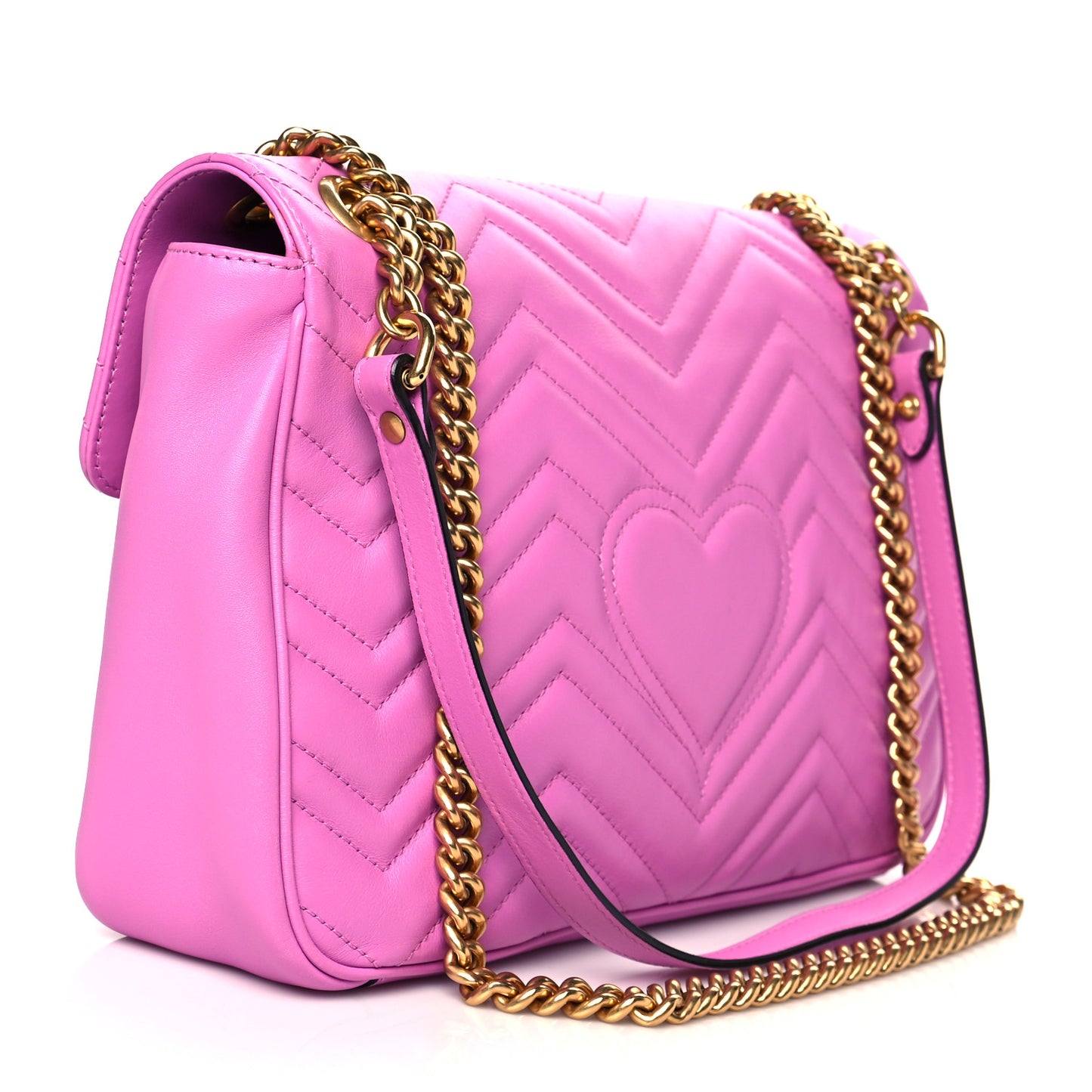 Calfskin Matelasse Medium GG Marmont Shoulder Bag Candy Mousse