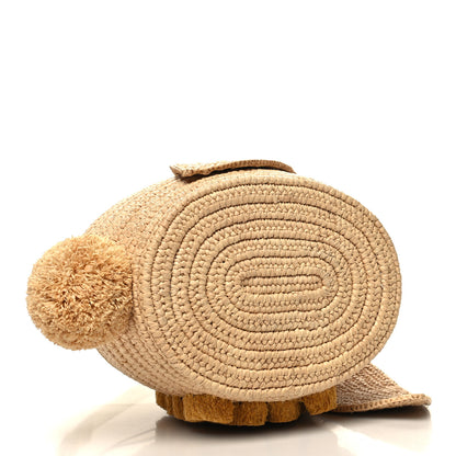 Loewe Raffia Calfskin Bunny Basket Bucket Bag Natural 4 of 10