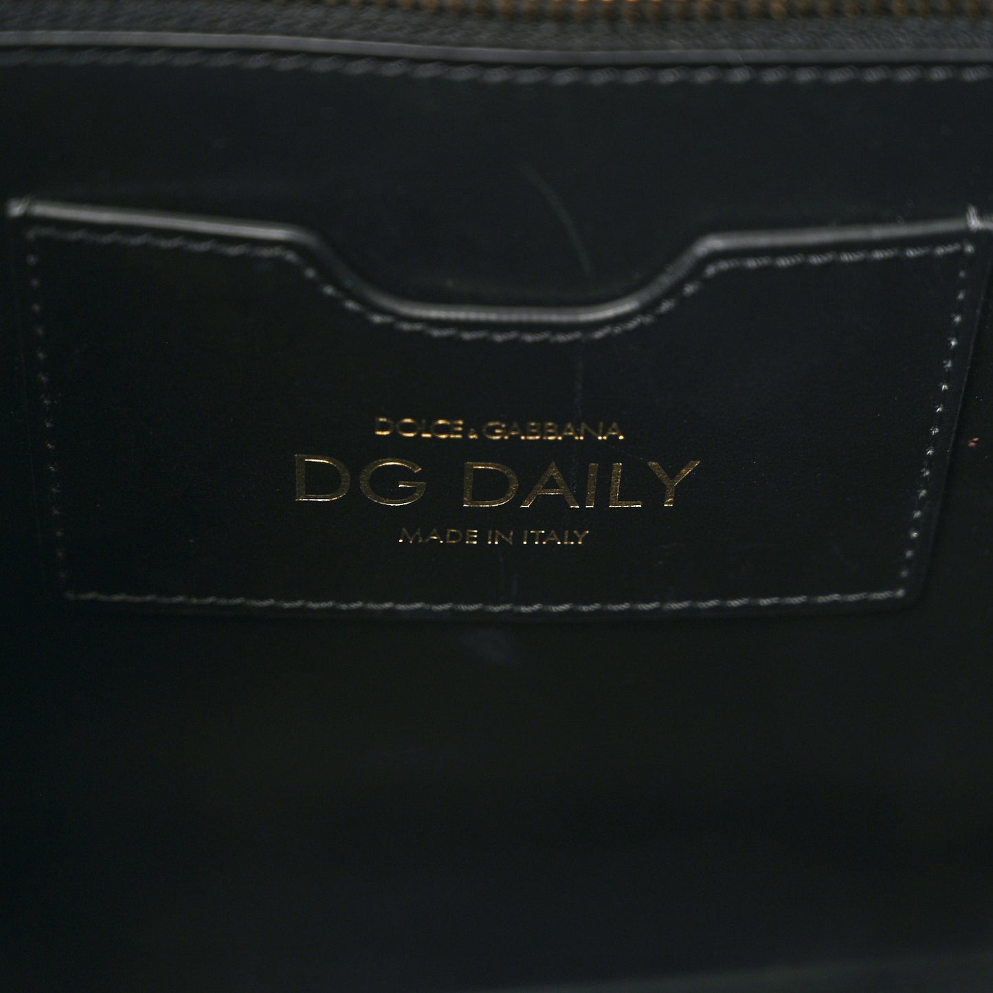 Calfskin Small DG Daily Shopper Tote Black