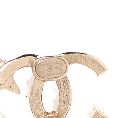 Chanel Crystal CC Starfall Earrings Gold 4 of 5