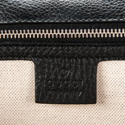 Gucci Pebbled Calfskin Large New Bamboo Top Handle Bag Black 6 of 7