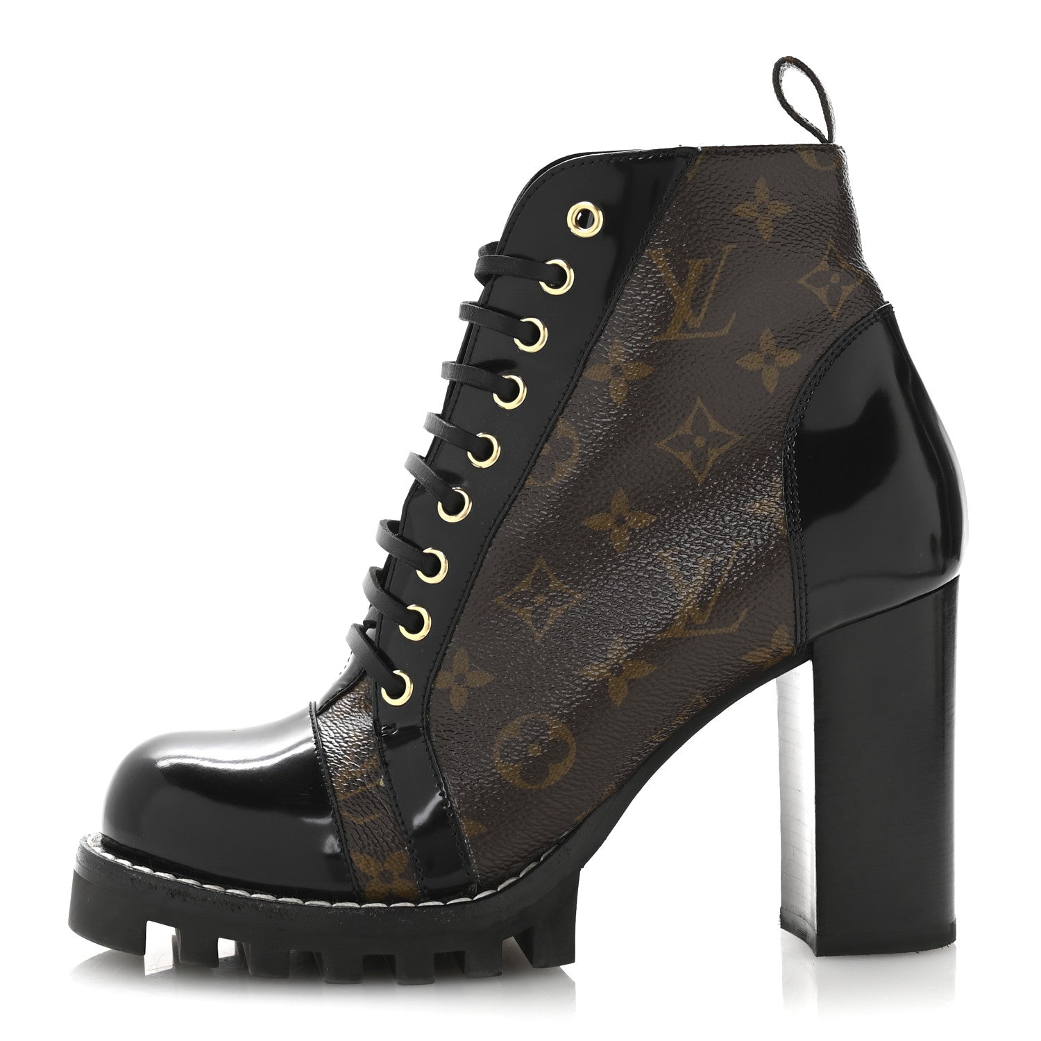 Louis Vuitton Patent Calfskin Monogram Star Trail Ankle Boots 39 Black 1 of 8