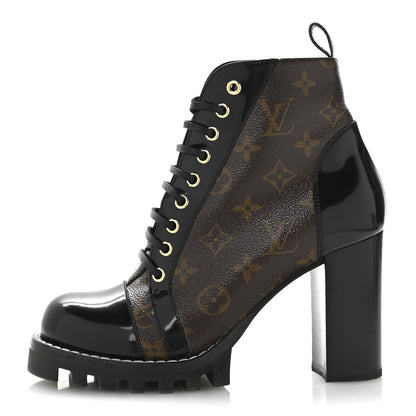Louis Vuitton Patent Calfskin Monogram Star Trail Ankle Boots 39 Black 1 of 8