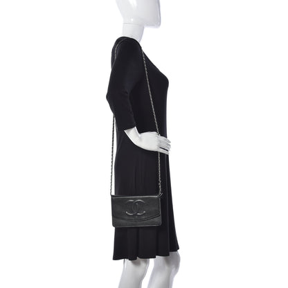 Chanel Caviar Timeless CC Wallet On Chain WOC Black 1 of 13