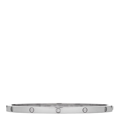 Cartier 18K White Gold 6 Diamond Small LOVE Bracelet 18 1 of 7