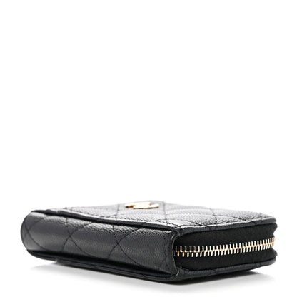 Chanel Caviar Quilted Zip Card Holder Black 4 of 7