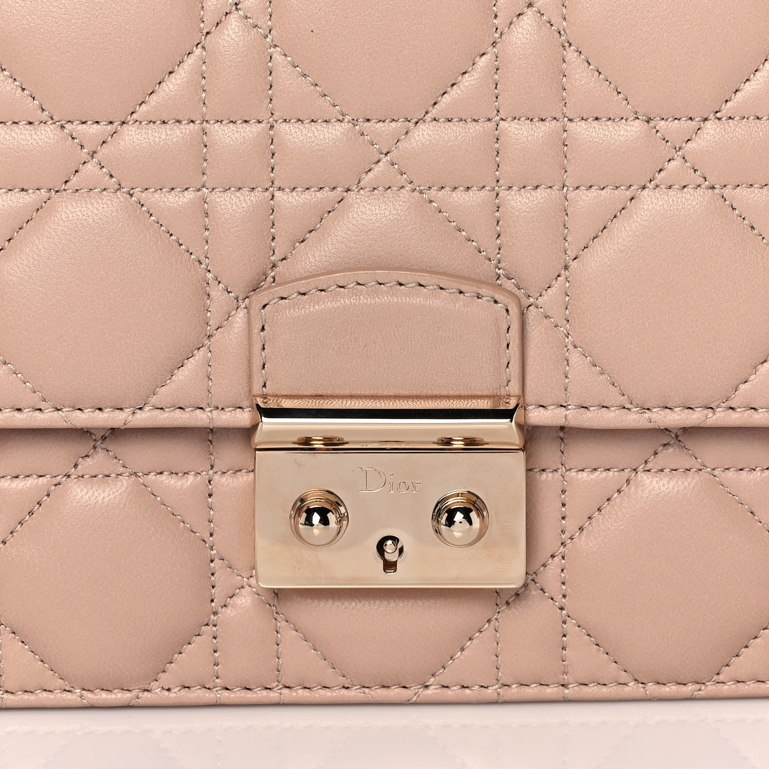 Christian Dior Lambskin Cannage Miss Dior Promenade Pouch Beige 11 of 14