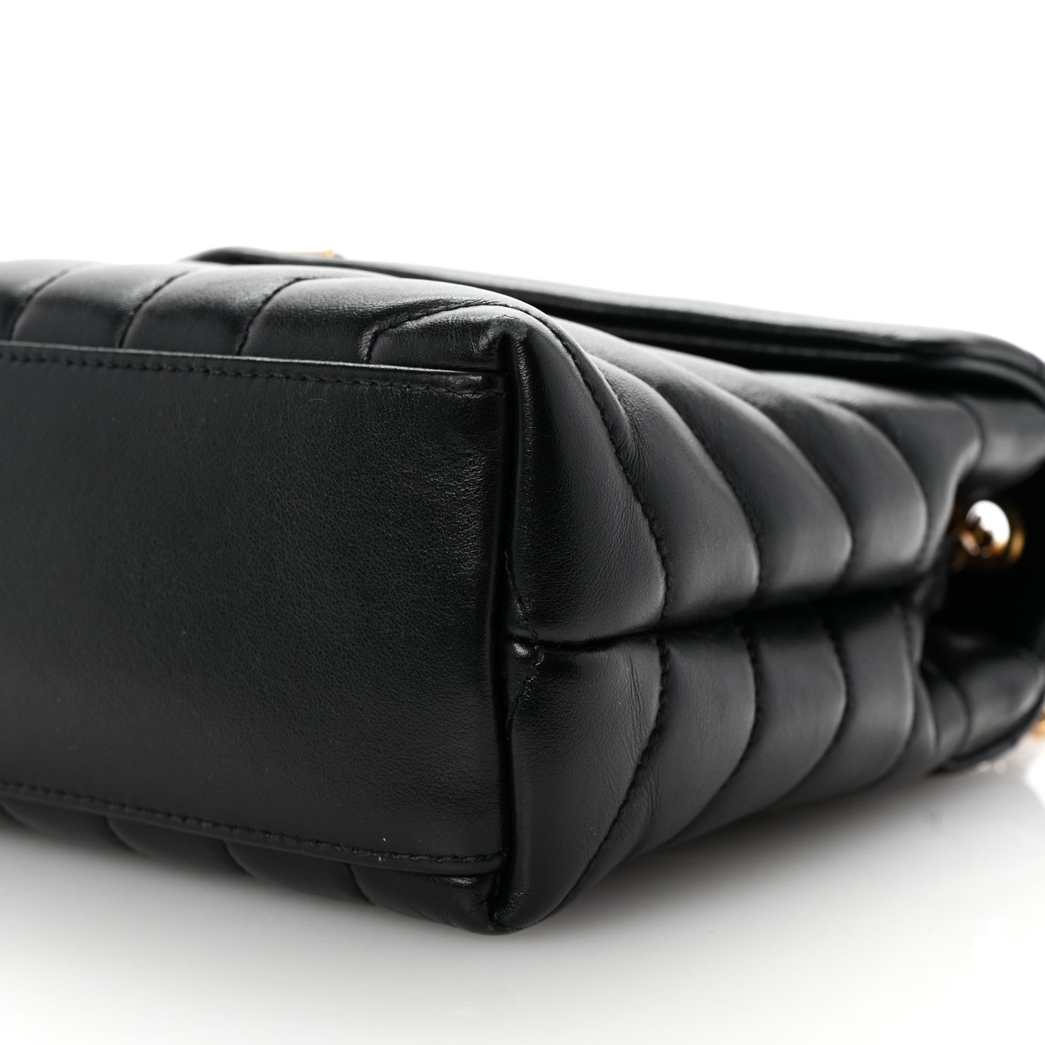 Saint Laurent Calfskin Y Quilted Monogram Small Loulou Chain Satchel Black 10 of 10