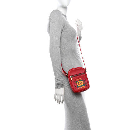 Gucci Dollar Calfskin Logo Mini Messenger Bag Hibiscus Red Yellow Green 2 of 10