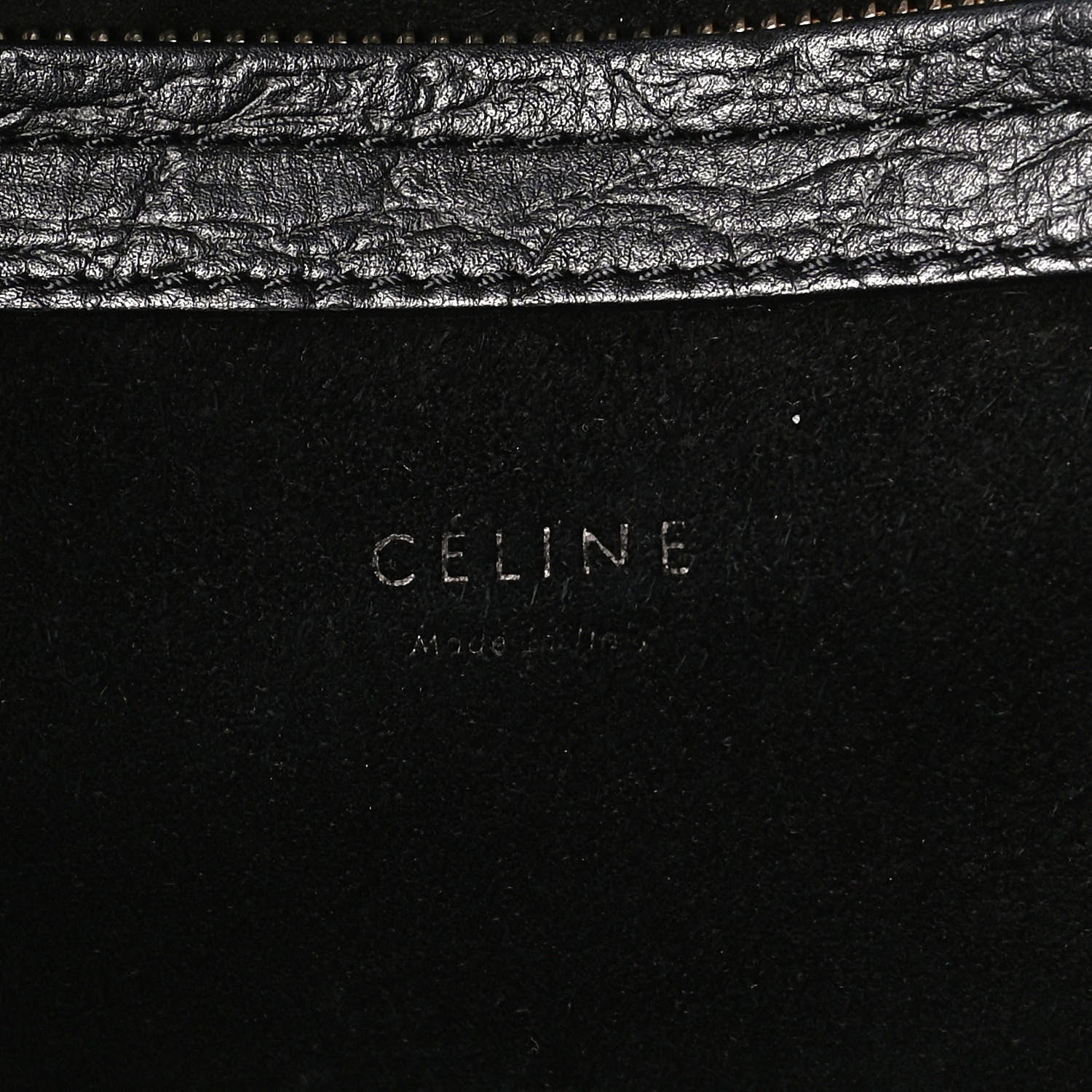 Celine Calfskin Crocodile Embossed Medium Phantom Luggage Black 6 of 10