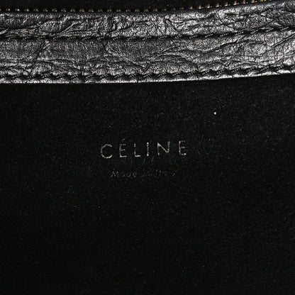 Celine Calfskin Crocodile Embossed Medium Phantom Luggage Black 6 of 10