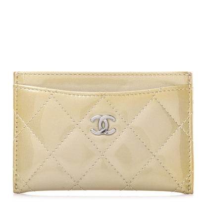 Chanel Patent Quilted Card Holder Gold 1 of 9