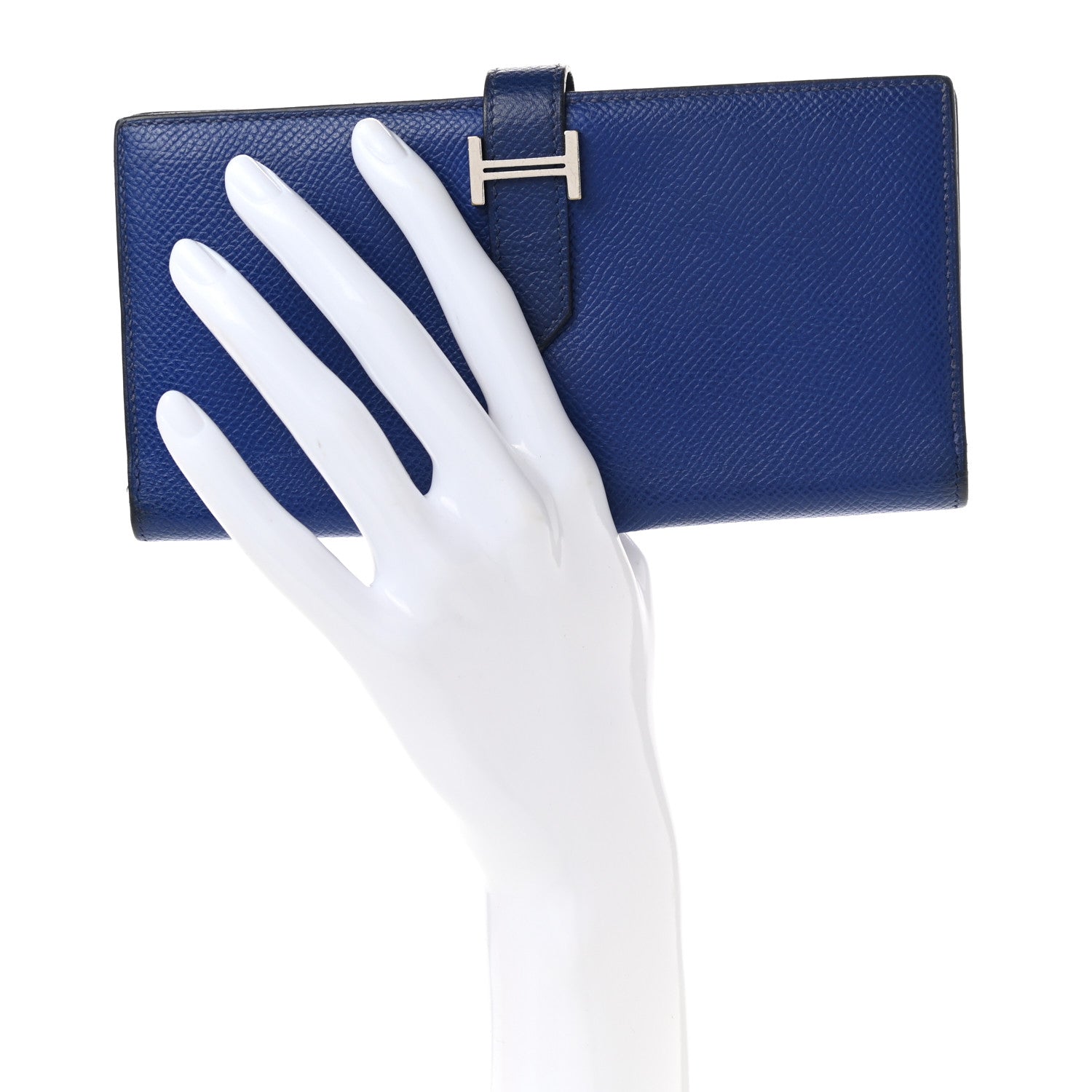 Hermes Epsom Bearn Gusset Wallet Bleu Electrique 2 of 12