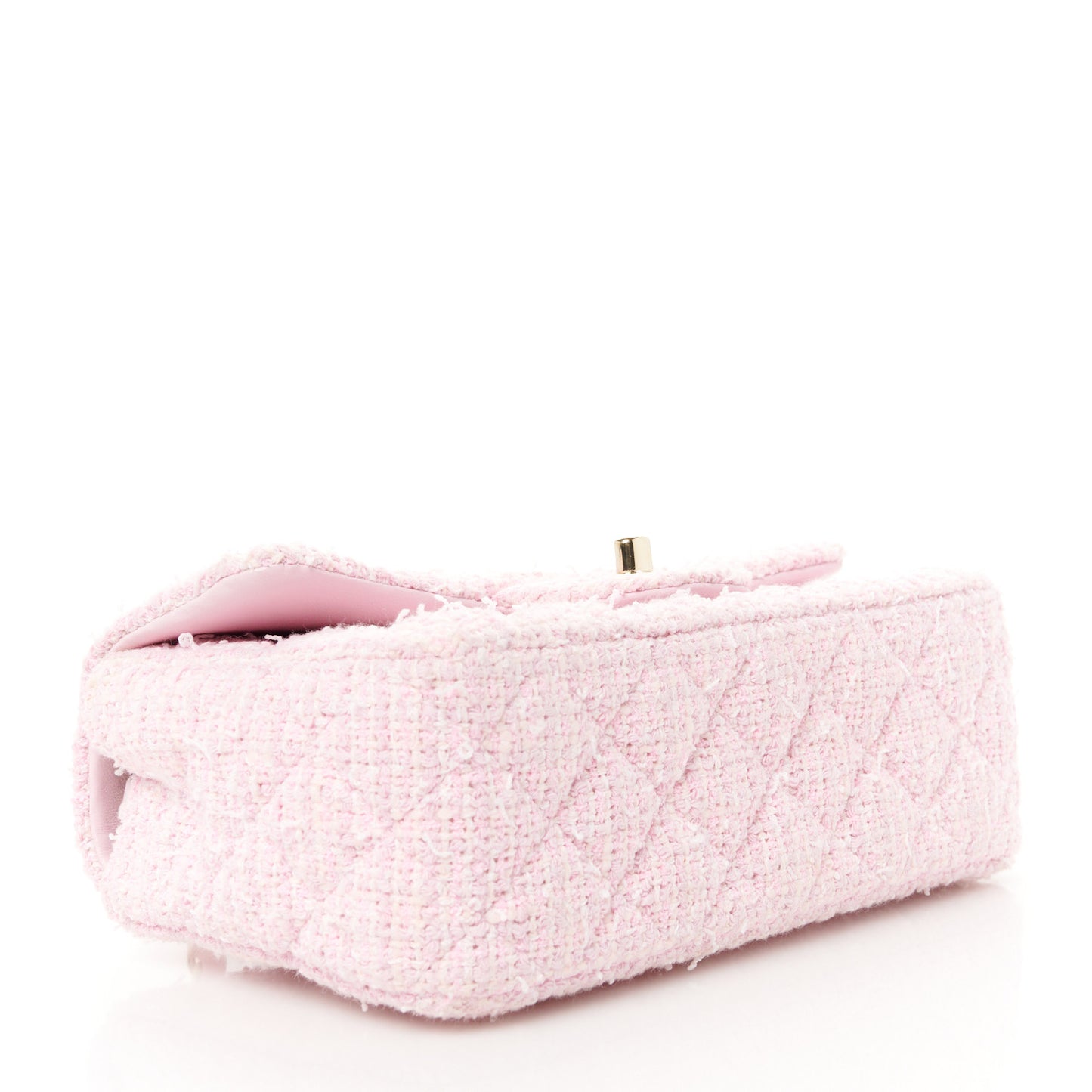 Tweed Quilted Mini Rectangular Flap Pink
