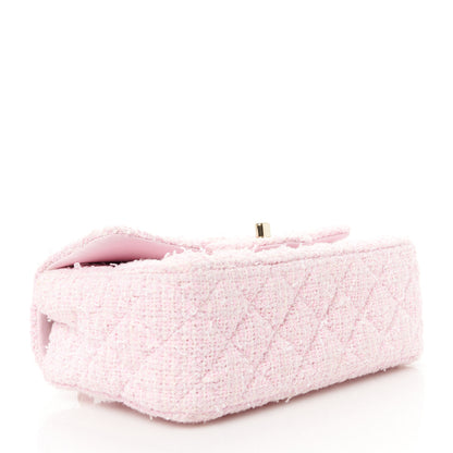 Chanel Tweed Quilted Mini Rectangular Flap Pink 4 of 11