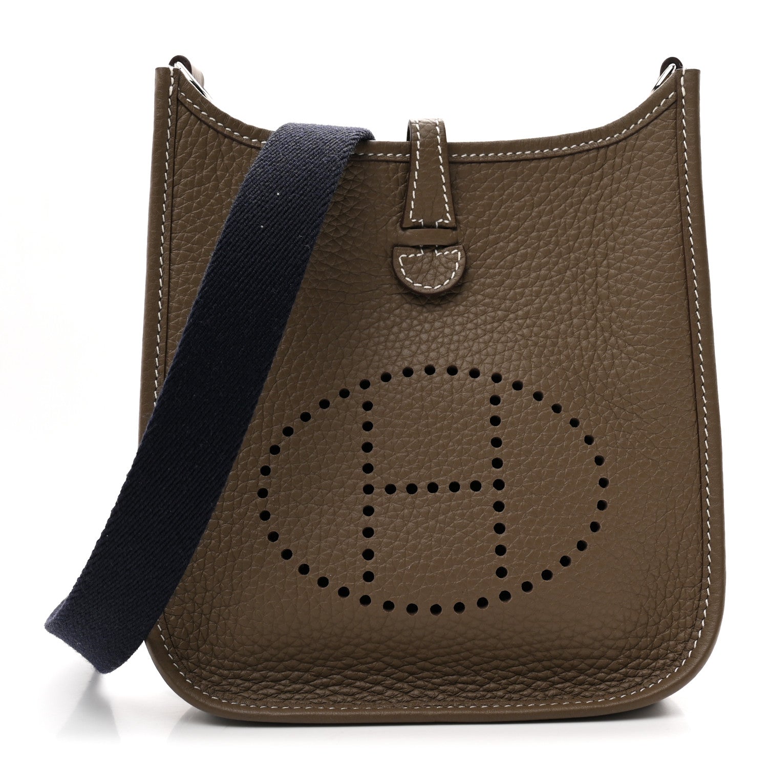 Hermes Taurillon Clemence Amazone Evelyne TPM Etoupe Bleu Indigo 1 of 10