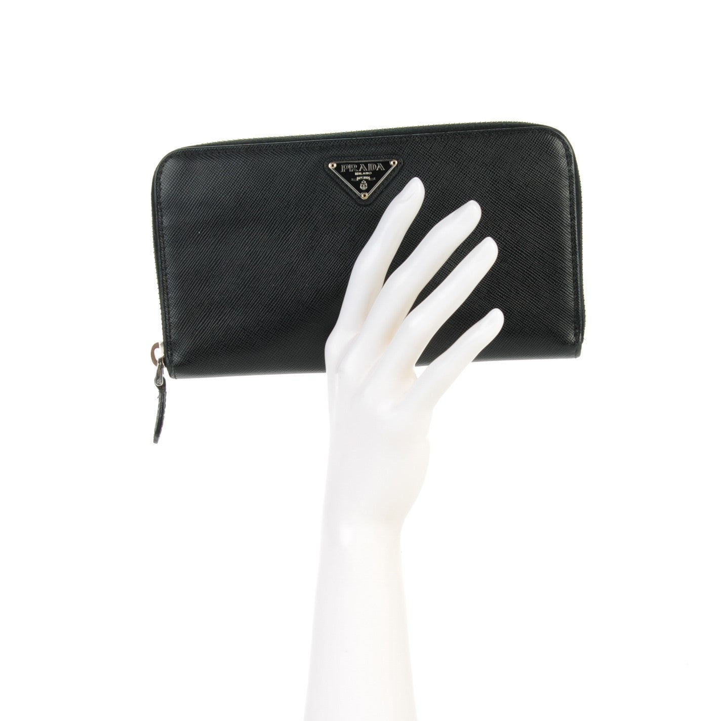 Saffiano Zip Around Wallet Nero Black