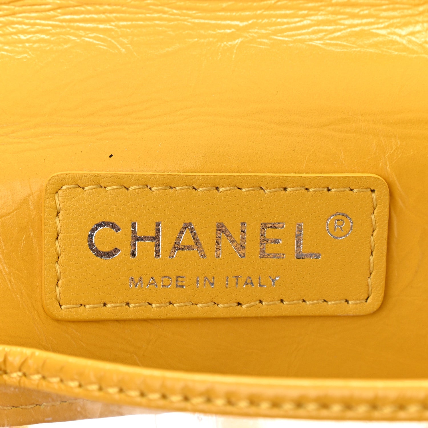 Chanel Crumpled Calfskin PVC Quilted Backpack Yellow 7 of 10