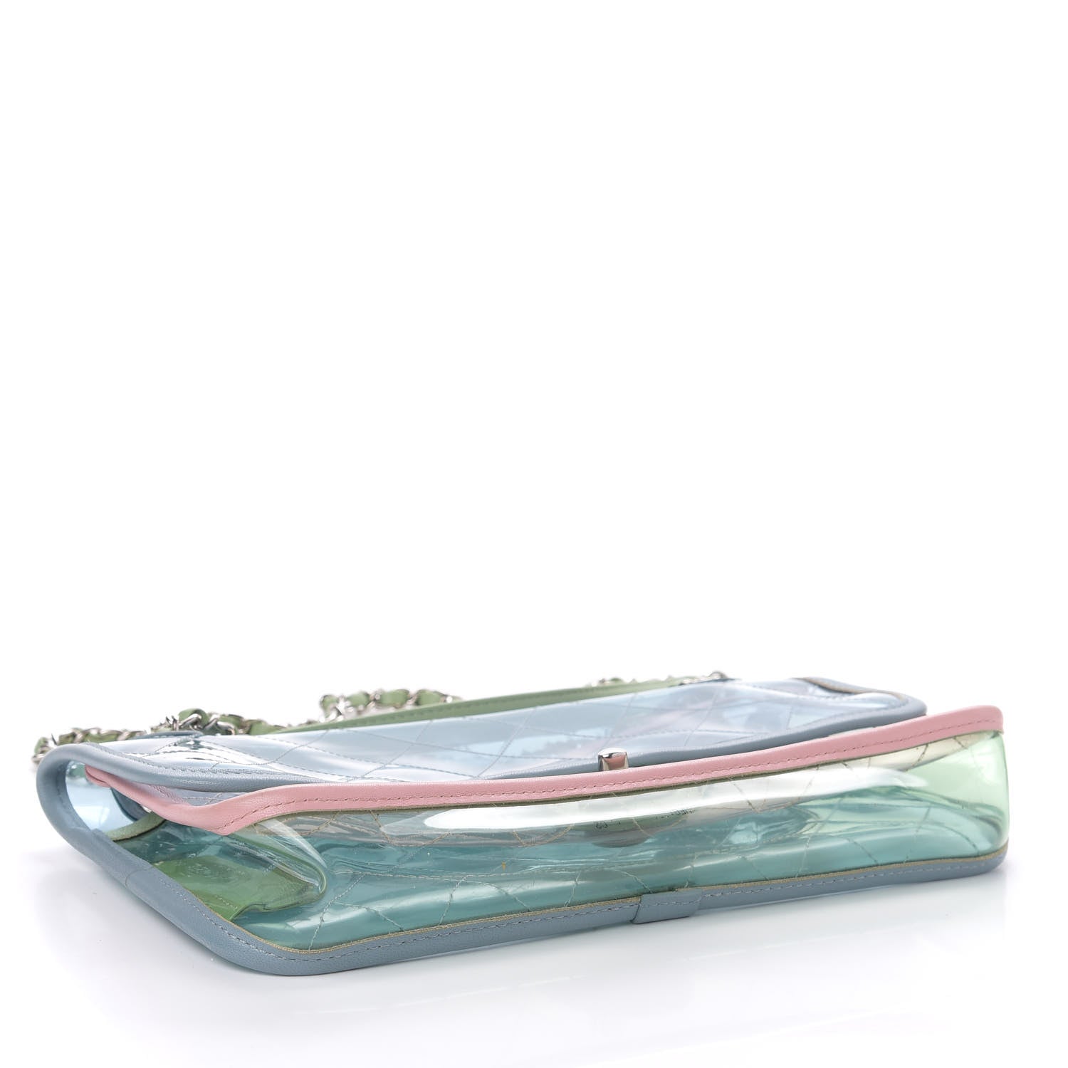 Chanel Lambskin PVC Quilted Medium Coco Splash Flap Blue Green 4 of 11