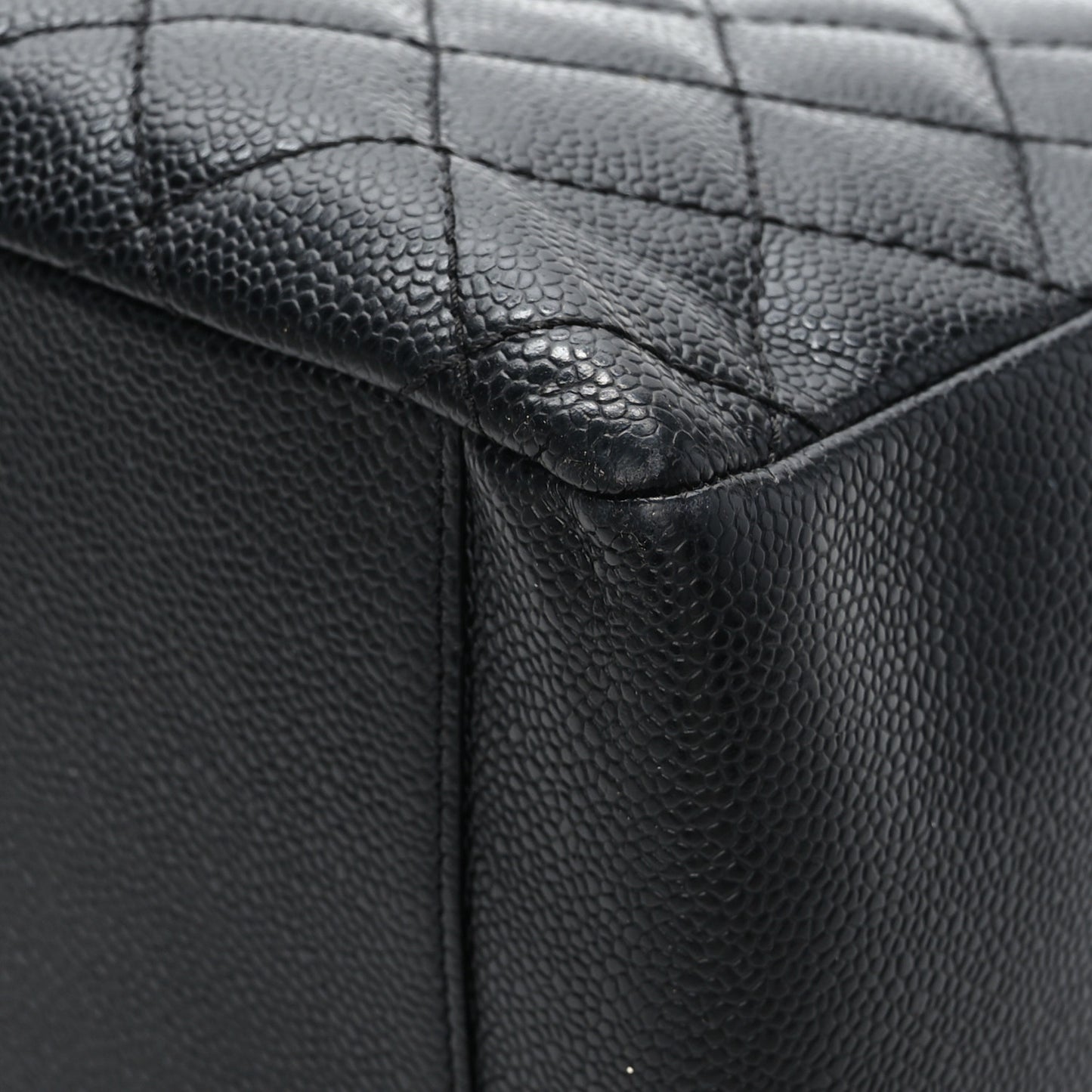Caviar Quilted Grand Shopping Tote GST Black