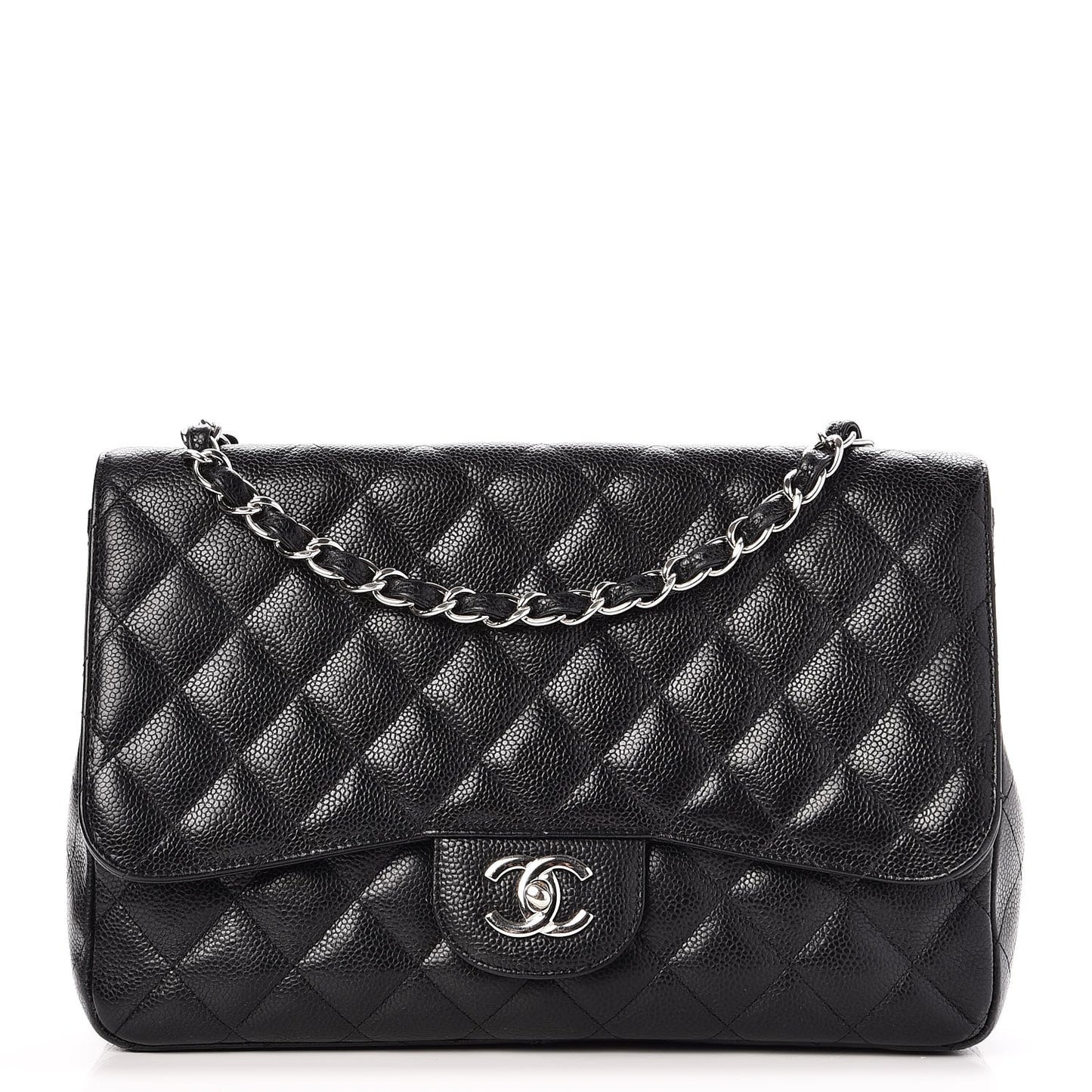 Caviar Quilted Jumbo Single Flap Black