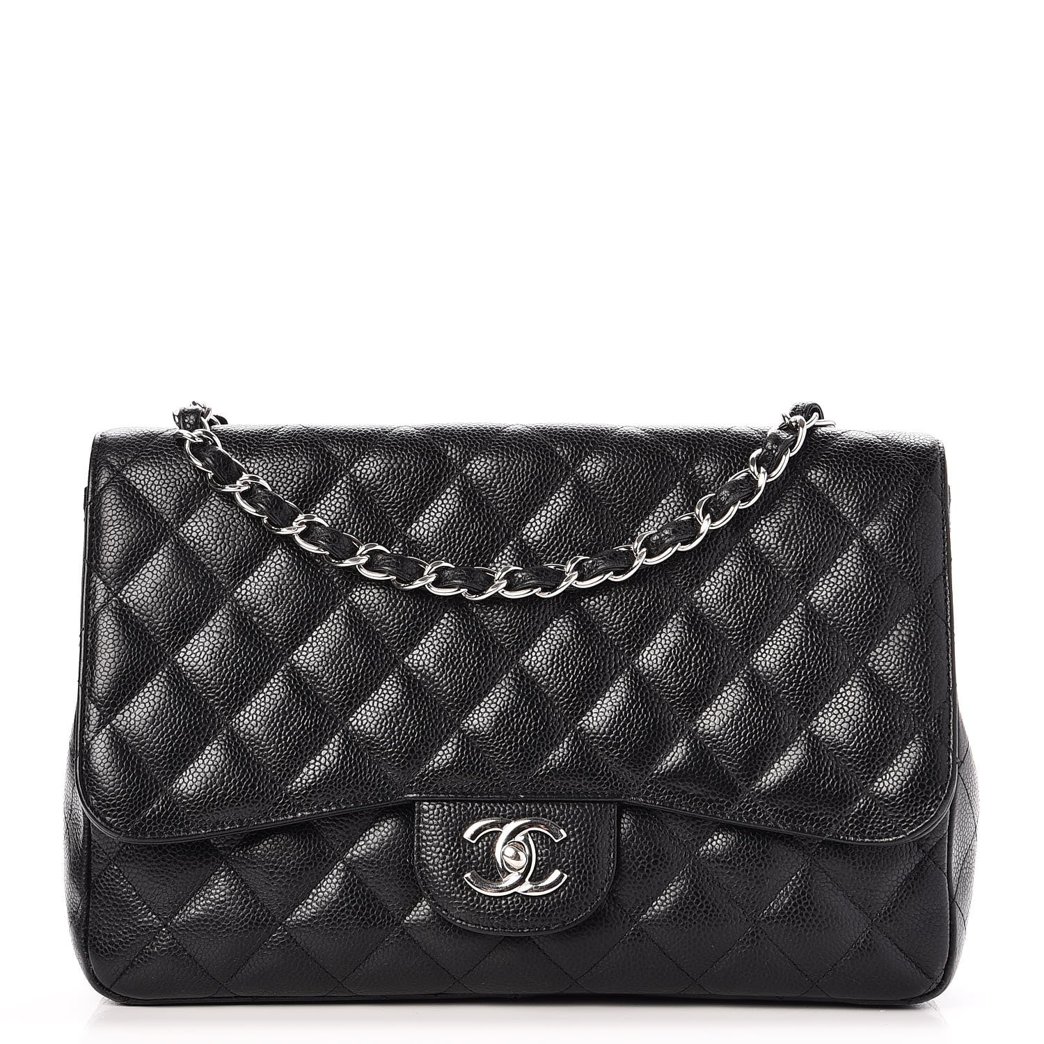 Chanel Caviar Quilted Jumbo Single Flap Black 1 of 10