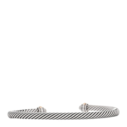 David Yurman Sterling Silver 18K Yellow Gold 4mm Cable Classics Bracelet 2 of 4