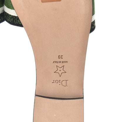 Christian Dior Canvas Embroidered Animals Dway Mules Slide Sandals 39 Green 6 of 8