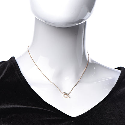 Hermes 18K Rose Gold Diamond Finesse Pendant Necklace 2 of 7
